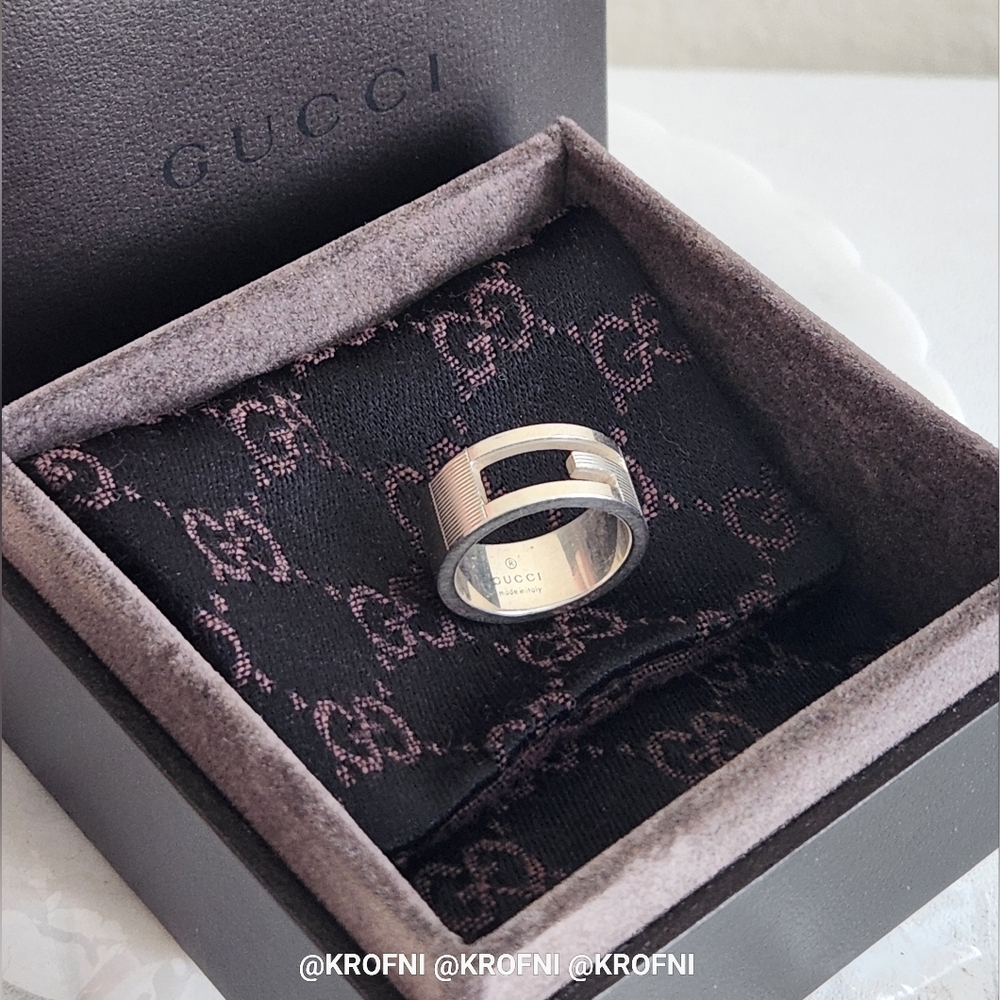 Gucci sterling silver ring sz 5.25 - Picture 6 of 6
